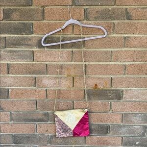 Multicolor Patchwork Women's Bag With Gold link Chain